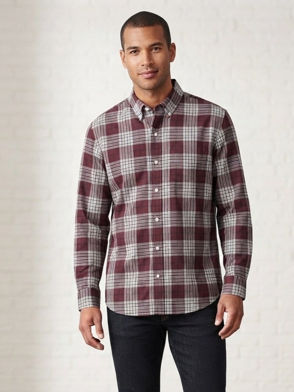 burgundy checkered dress shirt Lands' End | Shirts | Lands End Mens Plaid Buttondown No Iron Twill Size:7 Yrs Navy Blue Shrug - fall smocking Plaid button making it exceptionally comfortable